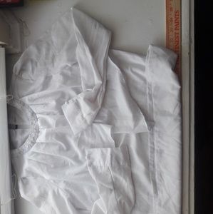 White Silk like long sleeve  top